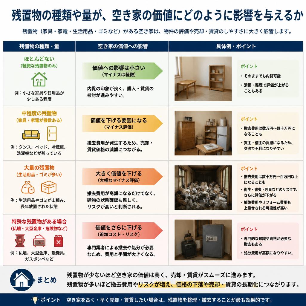 残置物と価格相場の関係