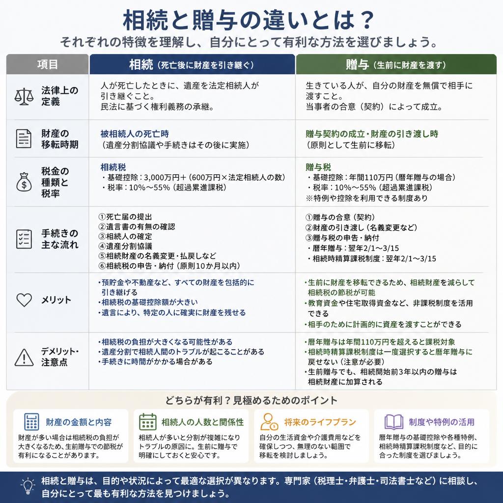 相続と贈与の違いを徹底比較