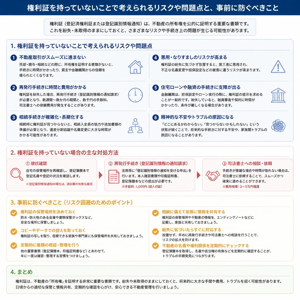 権利証がない場合のリスク