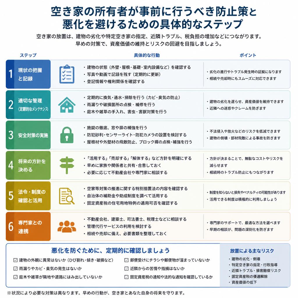 空き家の所有者が取るべき防止策