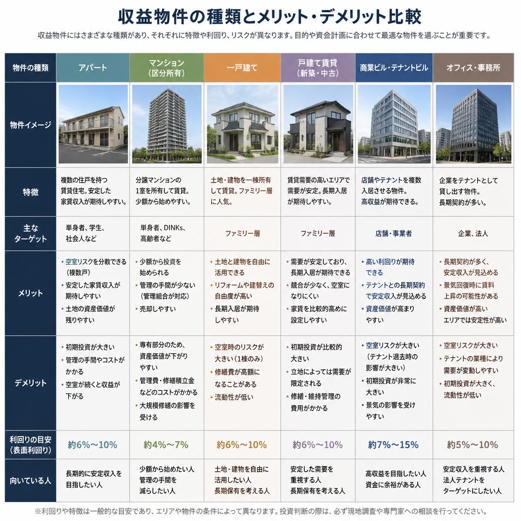 2. 収益物件の種類と選び方