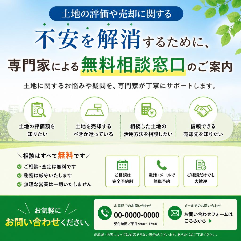 無料相談のお知らせ：あなたの土地をしっかり査定します