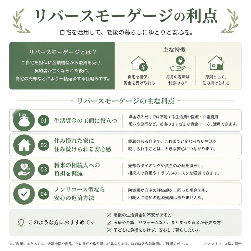 2. リバースモーゲージのメリット
