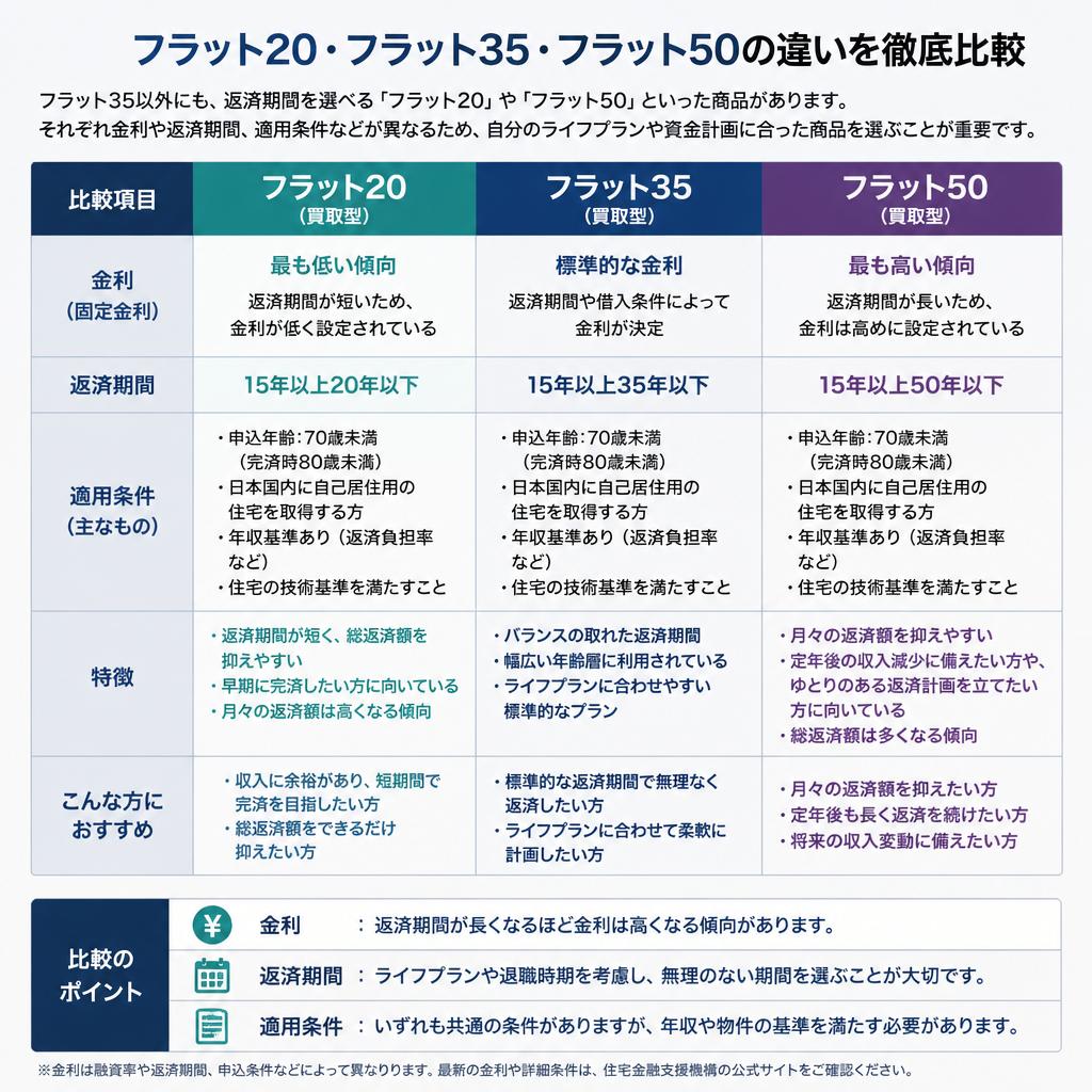 フラット20・50との違い