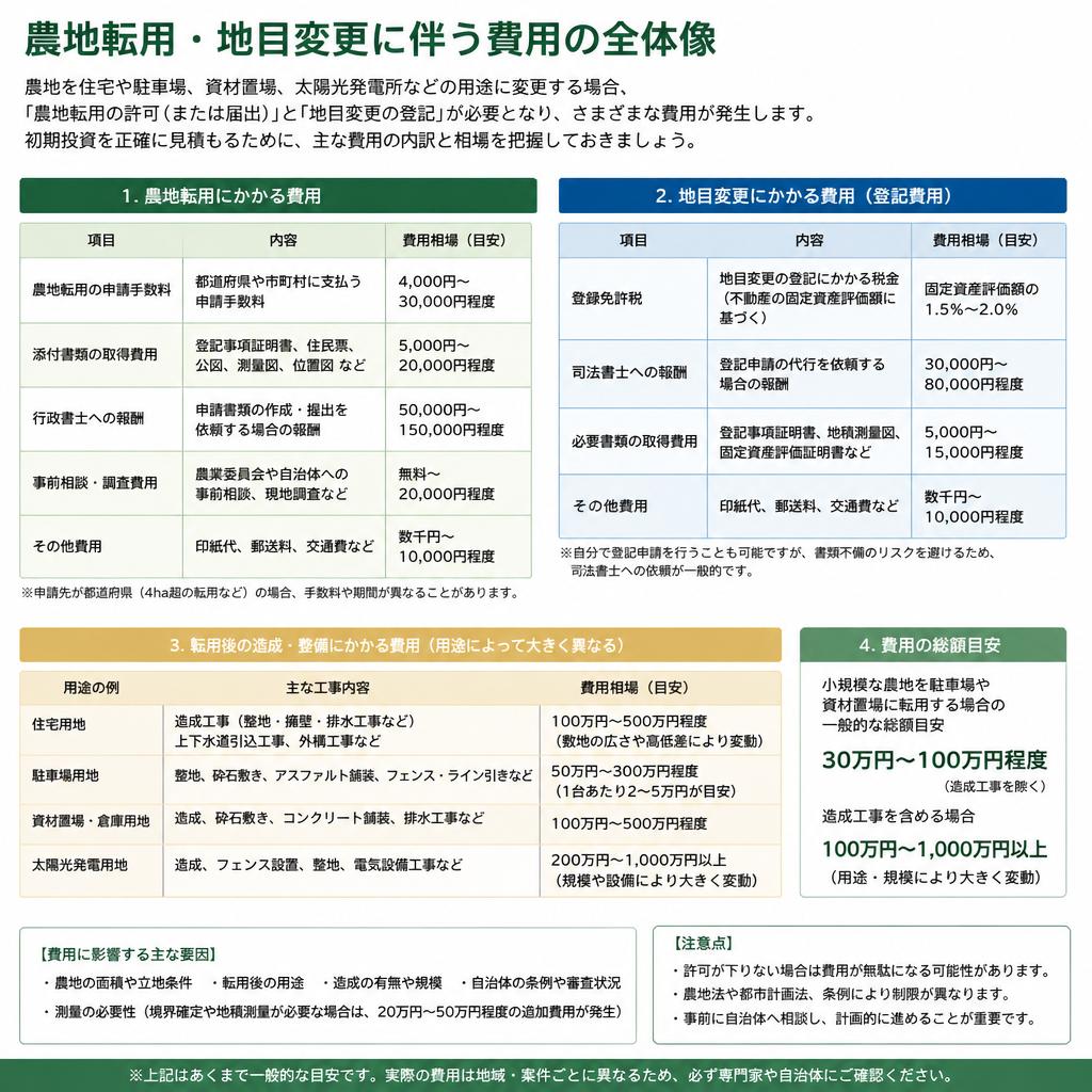 農地転用にかかる費用