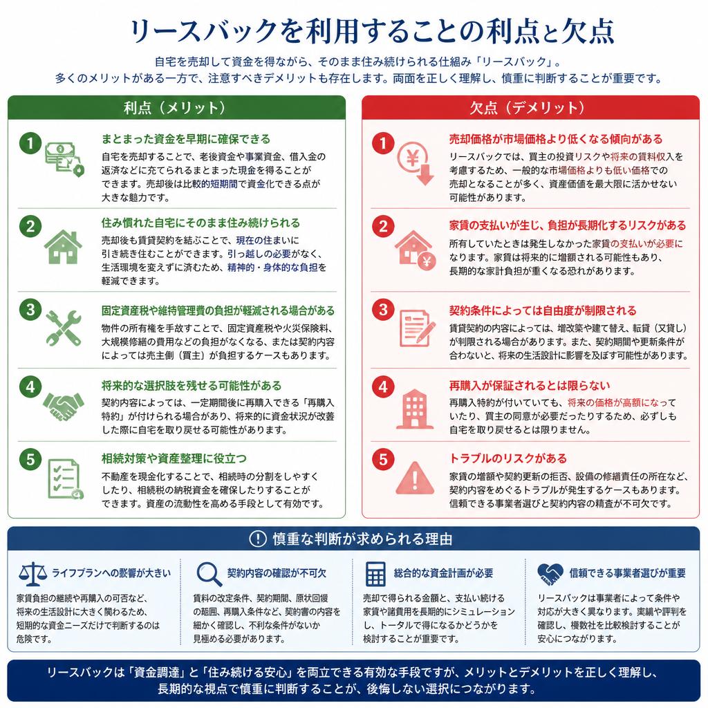 リースバックのメリットとデメリット