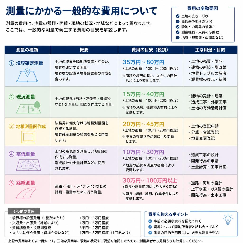 測量にかかる費用