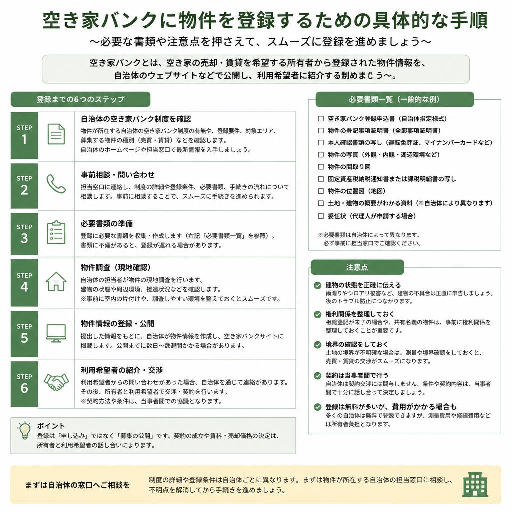 空き家バンクへの登録方法