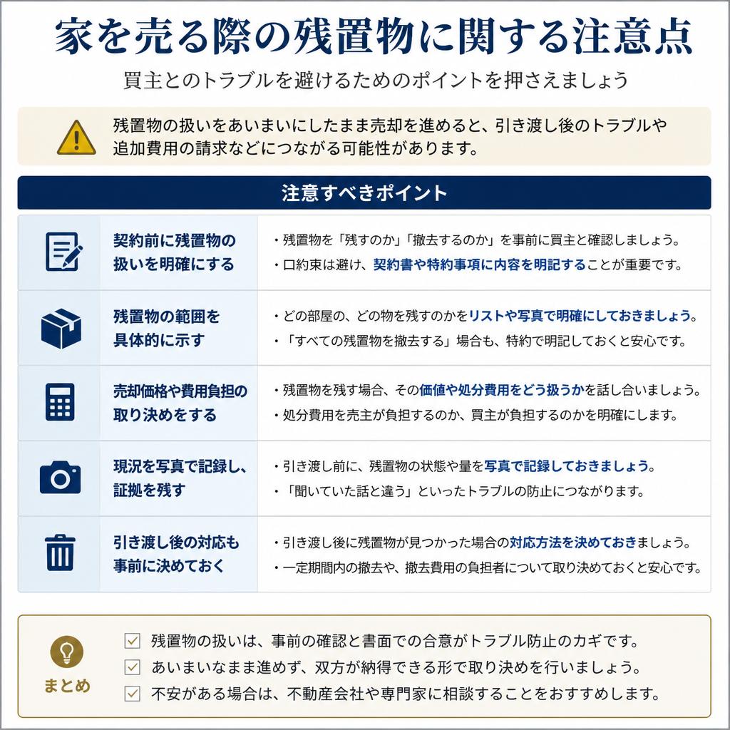 残置物がある場合の注意点