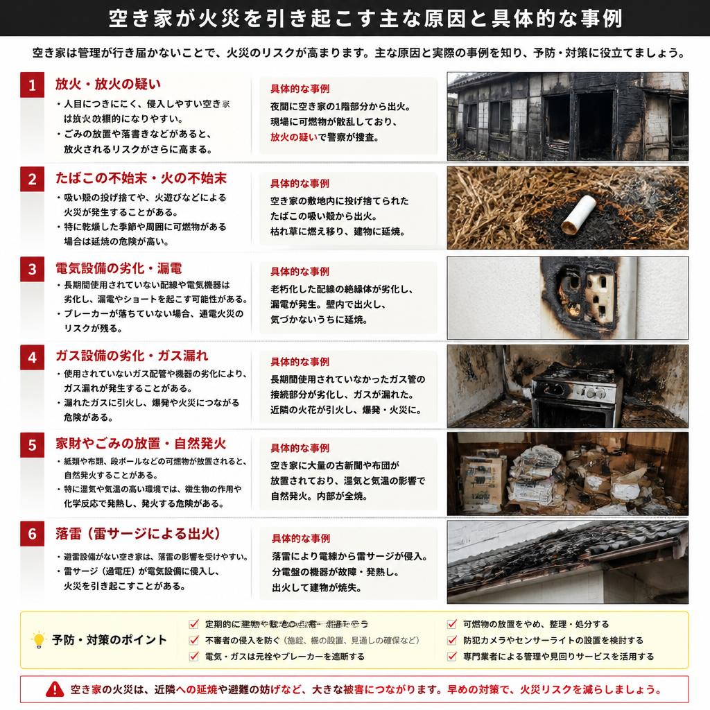 空き家での火災原因とは？