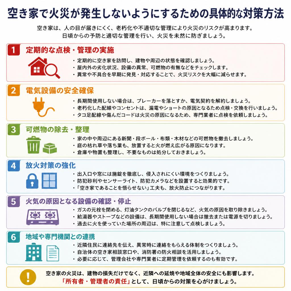 火災を防ぐ具体的な対策