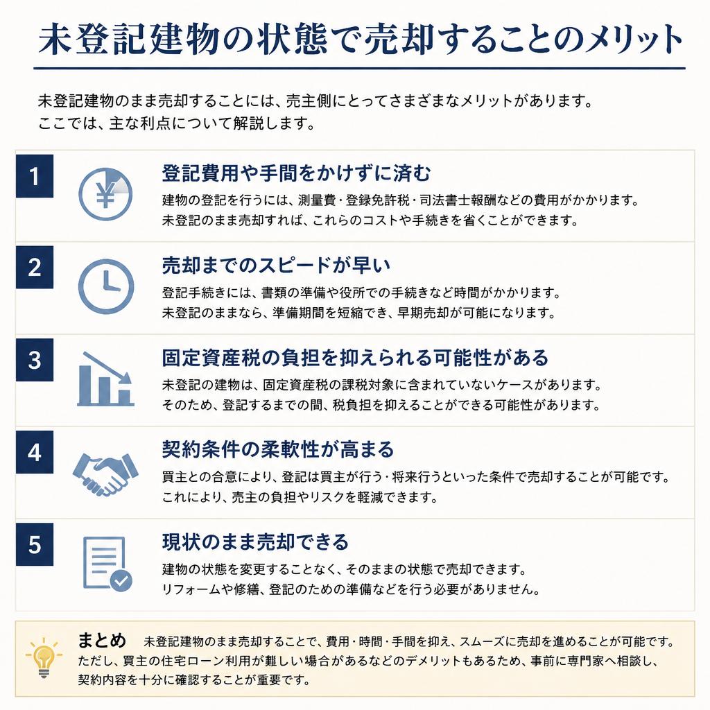未登記建物を売却するメリット
