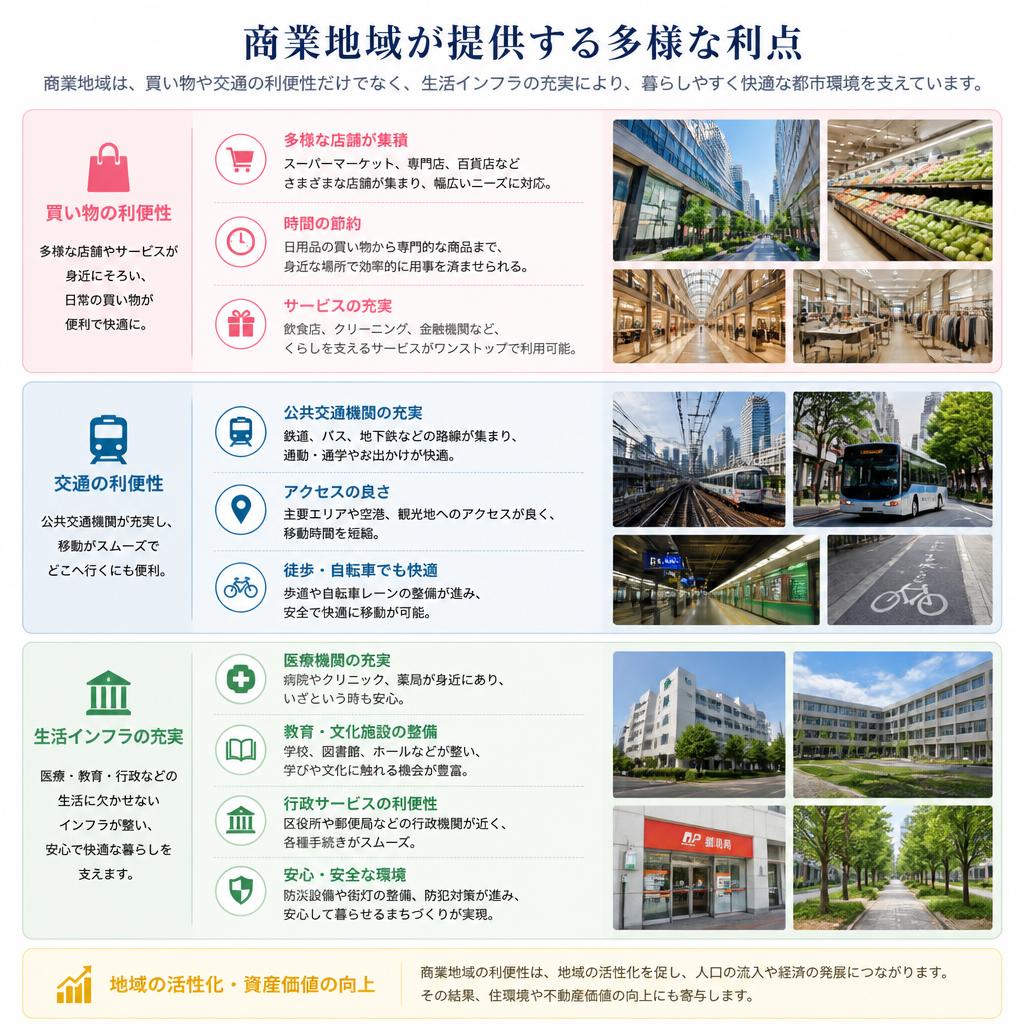 商業地域の魅力と利便性