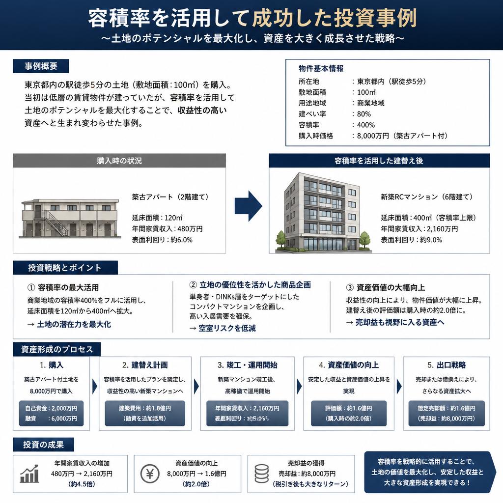 成功事例：容積率を活用した投資の実績
