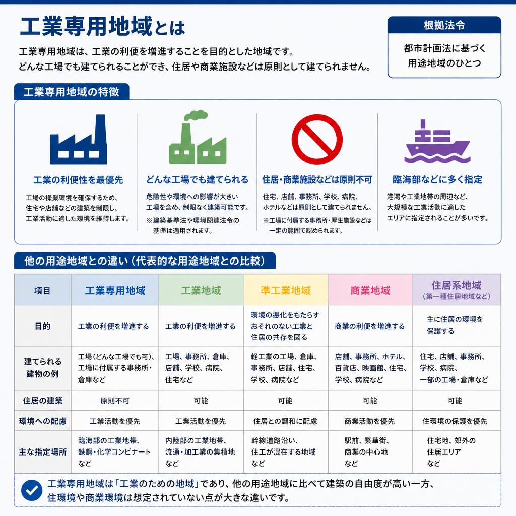 工業専用地域とは？