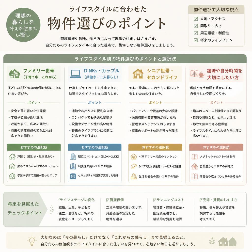 ライフスタイルに合わせた物件選び